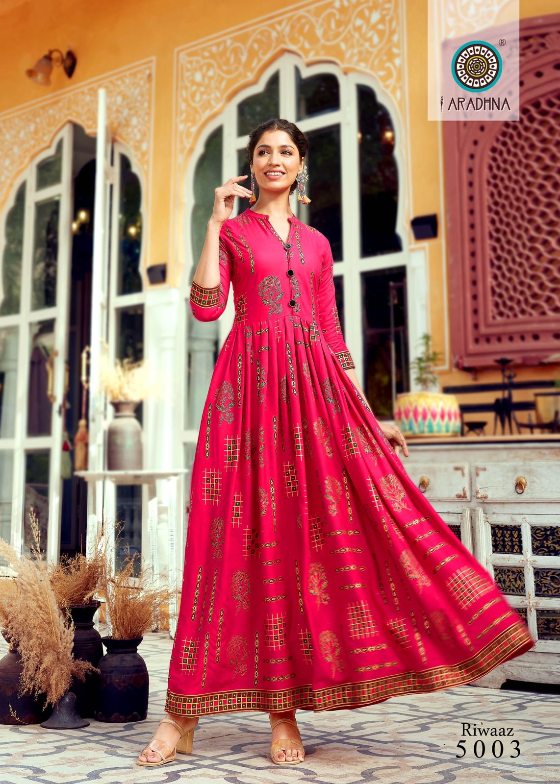 Aradhna Riwaaz 5 Printed Long Anarkali Kurti Catalog